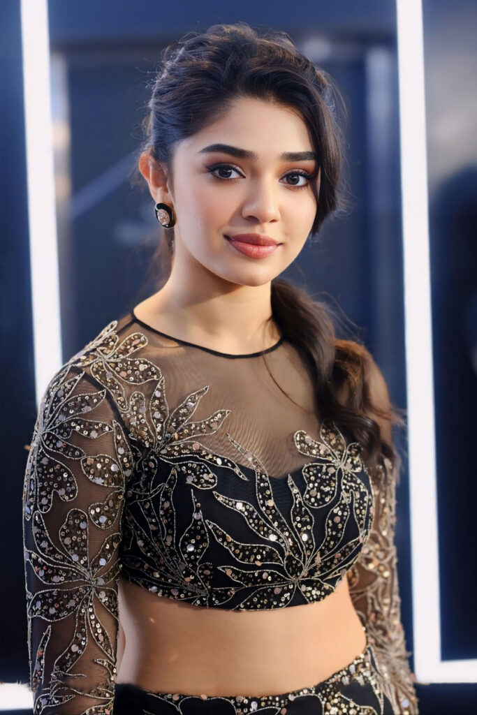 Krithi Shetty in sequin black dress (1)